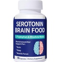 Serotonin Supplement - Serotonin Booster with 1250mg L-Tryptophan & 400mg Rhodiola Rosea - Boost Focus, Sleep & Brain - 90 Capsules for Adults