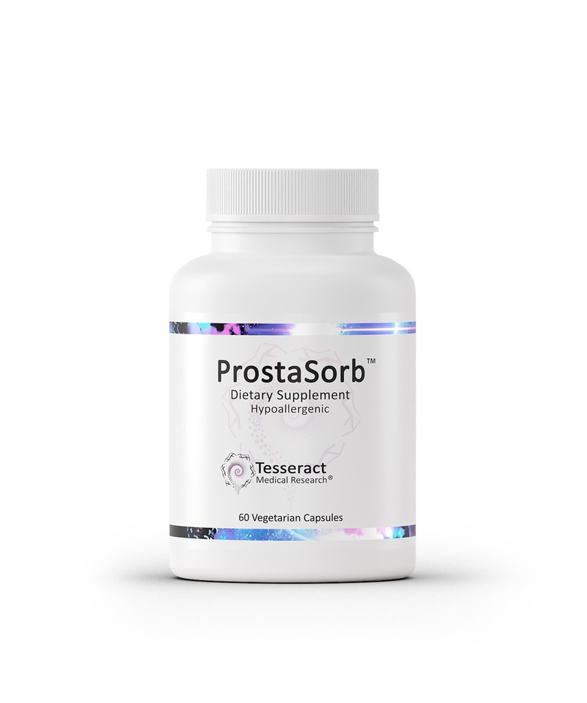 Tesseract ProstaSorb, Prostata Ergänzungen für Männer mit Saw Palmetto, Pygeum und Kürbis, Unterstützt gesunde Prostata Funktion, Blasenentleerung, Urinärfluss, Glutenfrei, 60 vegetarische Kapseln