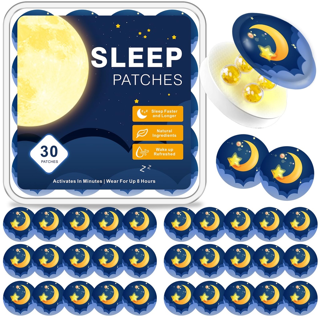 Sleep Patches for Adults - Melatonin Sweet Dreams Patches for Sleeping, Star & Moon Design Stickers Suitable for Women, Men and Kids, Easy to Use, Promote Relaxation, 1 Count (Pack of 30)