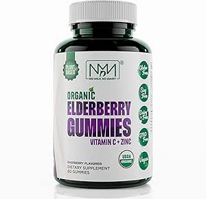 Bio Elderberry Gummis mit Zink und Vitamin C | Immune Boosting Sambucus Elderberry Rich in Antioxidants | Plant Based, Gluten Free, 60 Vegan Gummies