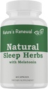 Nature's Renewal Natural Sleep Supplement - Melatonin, Valerian Root, Ashwagandha, Magnesium, Kamille, Nacht homöopathische Kräuter Schlafhilfe für Erwachsene - 60 Kapseln