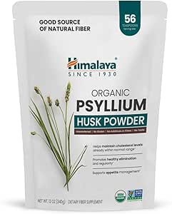 Himalaya Bio Psyllium Husk Pulver, Tägliche Nahrungsfaserergänzung, Regularität, Appetite Management, USDA Certified Organic, Non-GMO, Keine künstlichen Farben, Unflavored, 56-Teaspoon Versorgung, 12 Oz