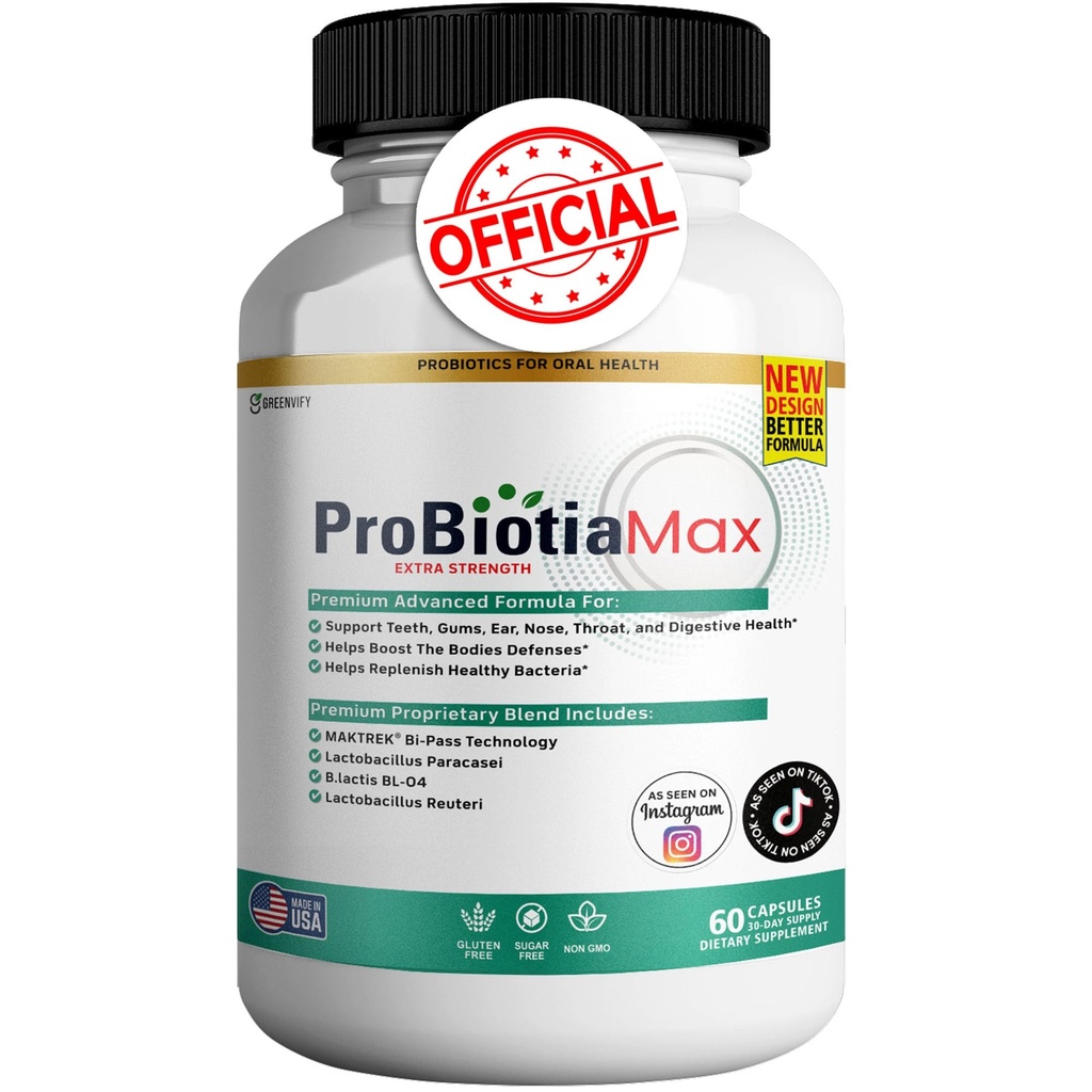 ProBiotia Max 40 Billion CFU Extra Strength Oral Probiotic Supplement, 60 Kapseln, Unterstützt Zähne und Zahnfleisch Gesundheit, Glutenfrei (1)