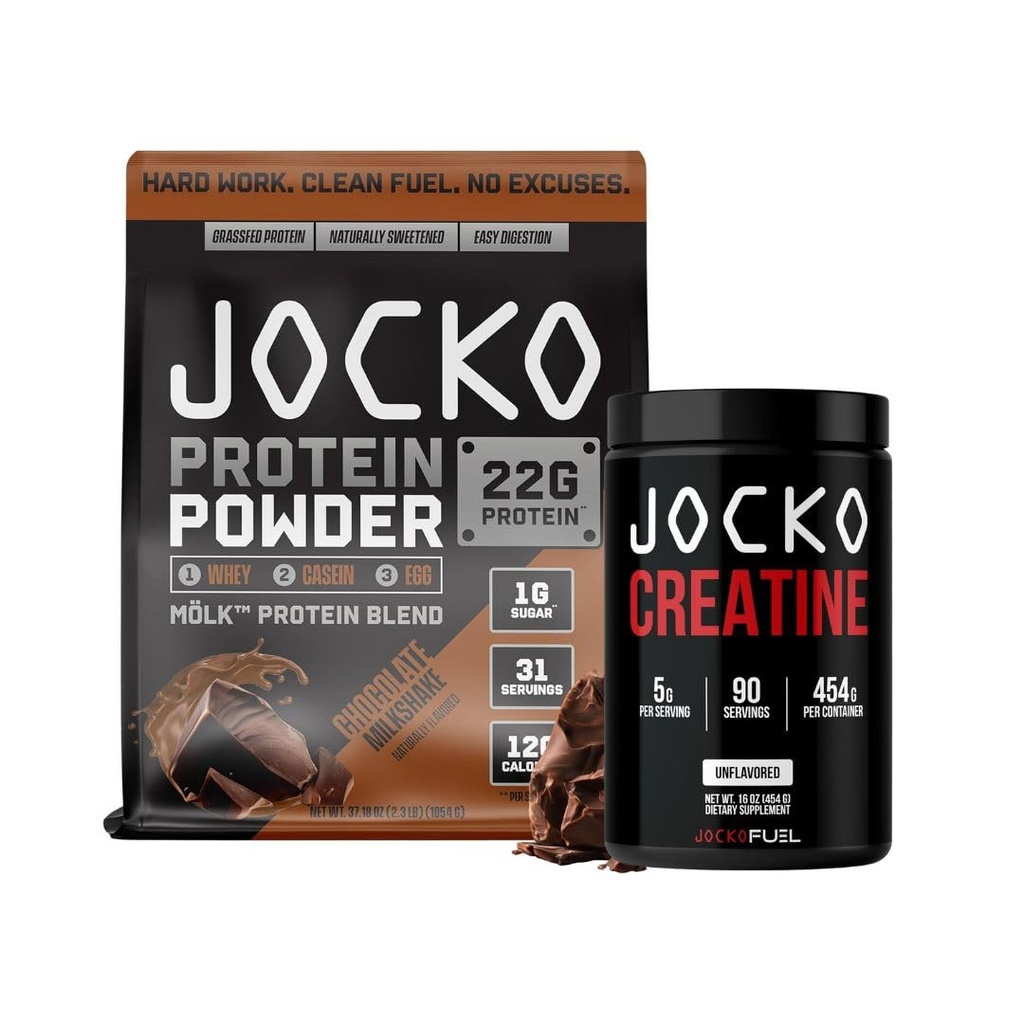 Jocko Fuel Whey Protein Powder Chocolate Creatine Bundle
