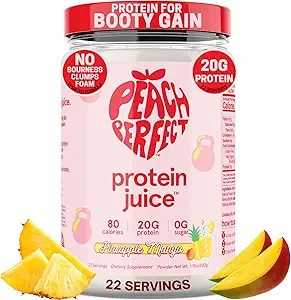 Peach Perfect Whey Protein Pulver für Frauen, Ananas Mango Proteinsaft für Frauen, 20g klares Whey Protein Isolat pro Servierung für Muskelunterstützung, Meal Replacement Shake, Protein Water, 22 Servicings