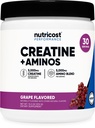 Nutricost Creatine + Aminos 30 Servierungen (Grape Flavored) - 5.000mg Creatine Monohydrat + 5000mg Amino BCAA Blend per Servieren