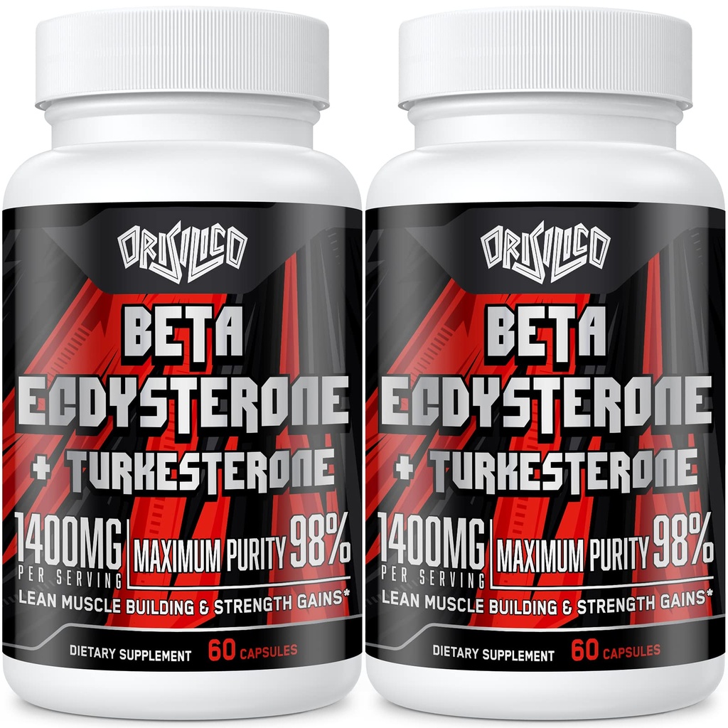 1400mg Beta Ecdysterone und Turkesterone Ergänzungen, Maximiert 98% Beta Ecdysterone & 20% Turkesterone Extrakt für Muskelmasse, Stärke, Proteinsynthese, 120 Kapseln