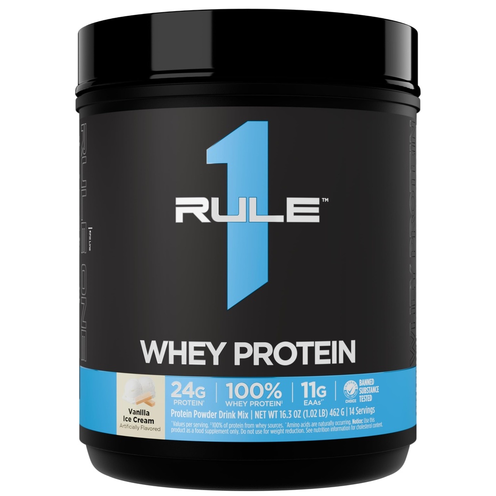 Regel 1 Proteine Whey Protein – 24g Fast-Acting Protein aus All-Whey-Quellen mit natürlich Occurring EAAs & BCAAs für Workout Erholung oder jederzeit Verwendung (1 Pfund, Vanilla Ice Cream)