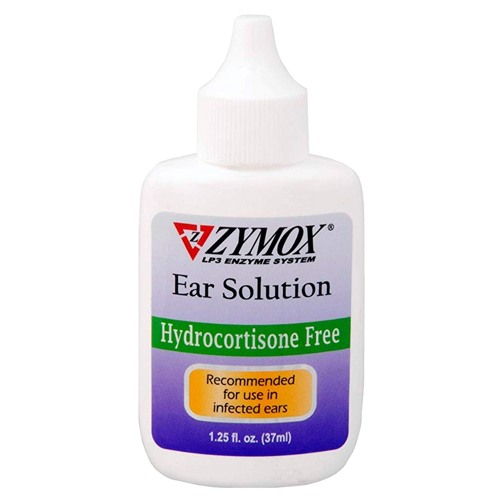 Zymox Otic Enzymatic Ear Lösung für Hunde und Katzen, um Ohrinfektionen ohne Hydrocortison zu beruhigen, 1.25oz