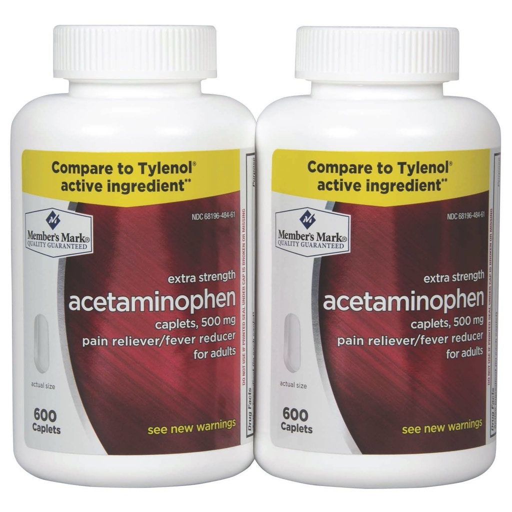 Mitglieder Mark Acetaminophen, 1200 Caplets, Schmerzlinderung, 500 mg