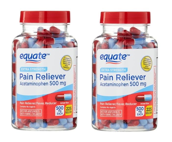 Extra Strength Acetaminophen 500mg Gelcaps - 225 Count (Pack von 2)
