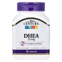 21st Century DHEA 25 mg Kapseln (90 Count), Hormon Balance Nahrungsergänzungsmittel, DHEA Ergänzung für Frauen und Männer Glutenfrei, Non-GMO, keine zusätzlichen Konservierungsstoffe oder künstliche Aromen