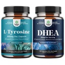 Bundle of Free Form L Tyrosine 500mg Kapseln - High Strength L-Tyrosine Ergänzung für Mental Energy und DHEA Ergänzung - Pure DHEA 25mg für Hormon Balance verbessert Mood Stabilität Immunsystem