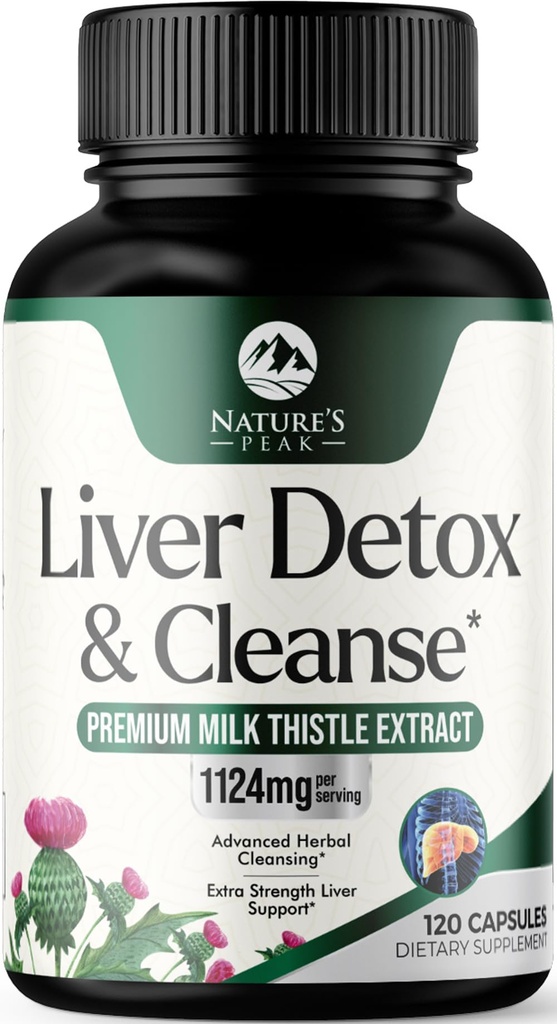 Liver Cleanse Detox & Repair - Milchdistel-Ergänzung für Verdauung & Immungesundheit - Ginger Root, Choline & Dandelion Root - Herbal Liver-Unterstützung mit Silymarin, Beetroot & Artichoke - 120 Kapseln