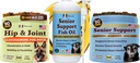 Senior Dog Bundle - Omega 3 Fischöl 16oz + Senior Wellness Chews 90ct + Hip & Joint Chews 90ct - Unterstützung Gelenke, Gehirn, Herz, Augen, Haut & Mobilität mit Omega-3s, Löwenmähne & G