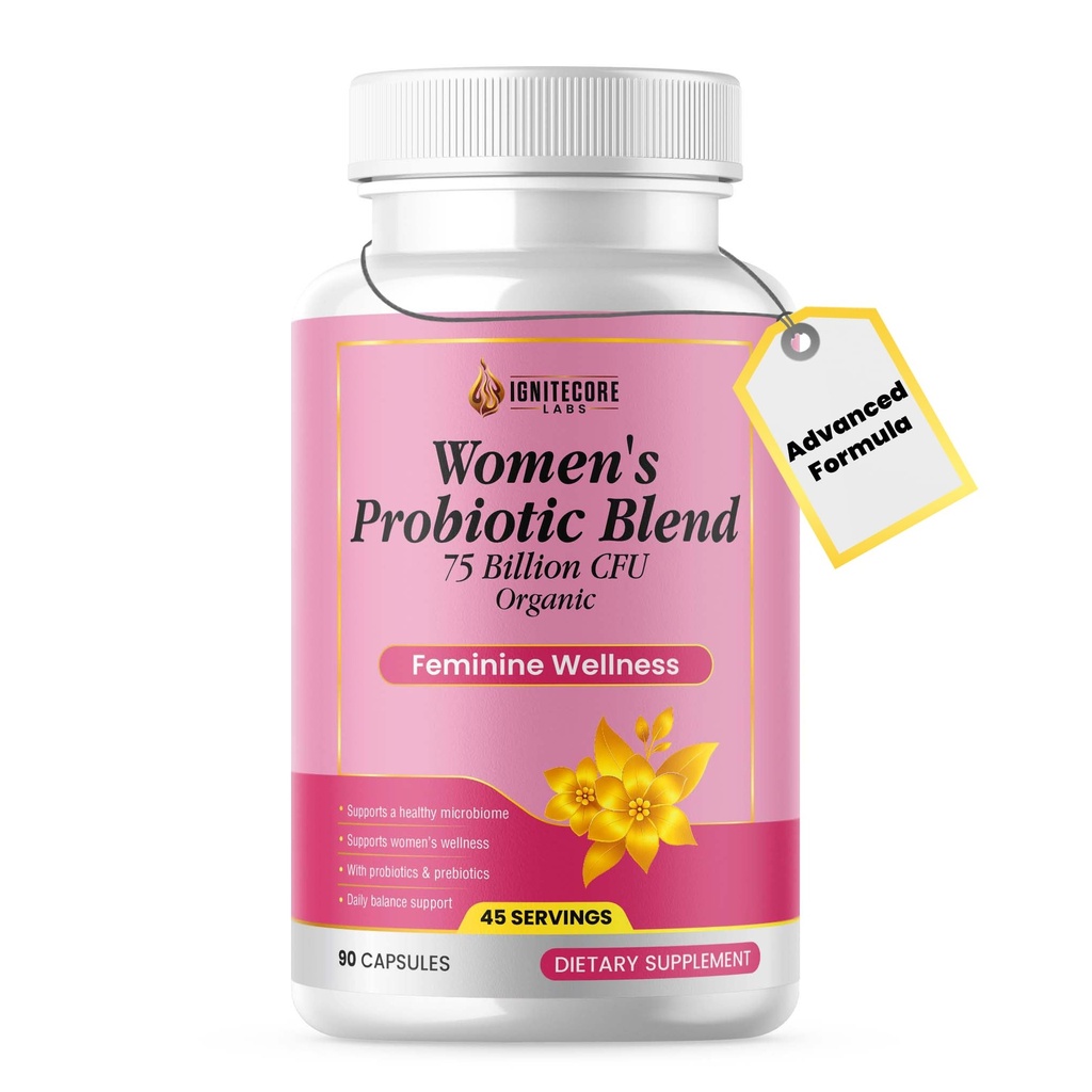 Frauen Probiotische 75 Milliarden CFU – Vaginale Gesundheit & pH Balance Unterstützung – Cranberry, Präbiotika & Organische Mischung – Verdauungs- & Immununterstützung – Nicht-GVO, Glutenfrei – 90 Kapseln (45 Portionen)