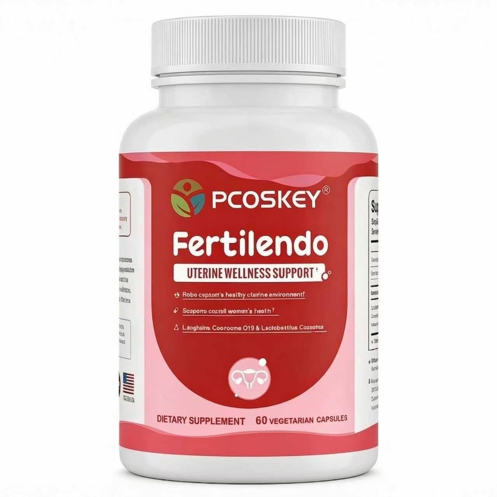 Fertilendo Frauen Uterus Wellness Supplement mit L-Arginin, CoQ10, Pine Bark Extract & Lactobacillus Crispatus Hormone Balance & Reproductive Health Support 60 Veggie Kapseln