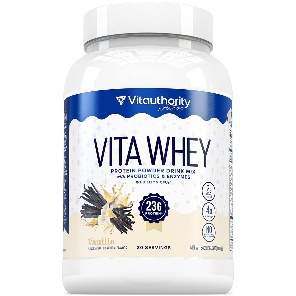 Whey Protein Pulver für Frauen Whey Isolate Probiotika & Enzyme Unterstützt Verdauung, Nährstoffaufnahme & Energie Post-Workout & Tägliche Ernährung Vanille Aromatisierte 30 Portionen