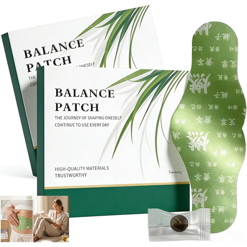 2 Boxen Balance Patch, japanischer Kräuter-Magen-Patch mit pflanzlichen Zutaten, fördert Bauchkomfort, nicht irritierend & Komfortable Adhäsive, einfache topische Verwendung (10 Patches)