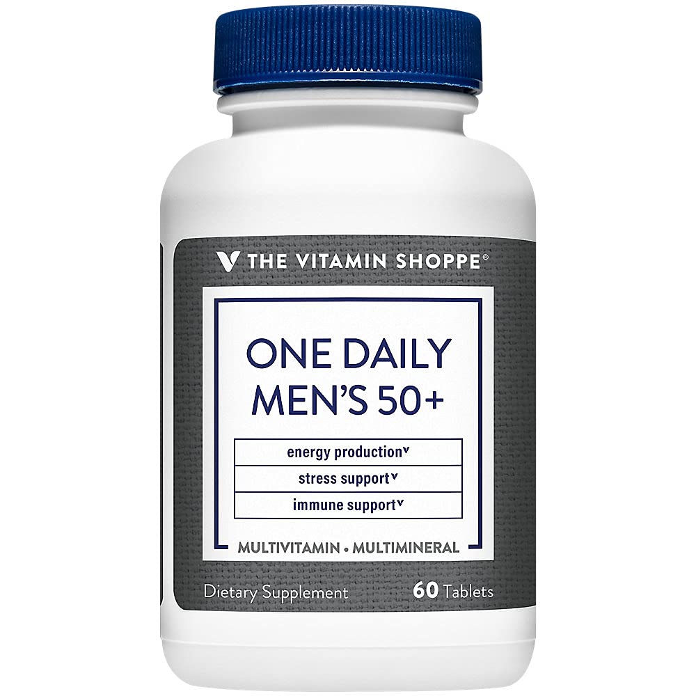 The Vitamin Shoppe Once e Daily Men's 50+ Multivitamin |Multi-Mineral | Antioxidant Supplement |Supports Energy Production, Vision and Immune Health (60 Tablets)