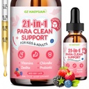 21 in 1 Herbal Gut Cleanse Drops – Wormwood, Black Walnut, Zeolite, Chlorella, 10B Probiotics & Clove – Supports Digestive Health Liquid Detox for Adults & Kids, Alcohol-Free,Mixed Berry Flavor