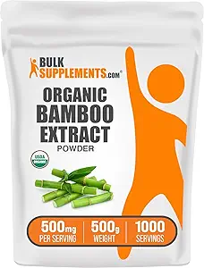 BulkSupplements.com Bamboo Extract Powder - Silica Supplements, Bamboo Supplement - Herbal & Glutenfrei, 500mg pro Servierung, 100g (3.5 oz) (Pack von 1)