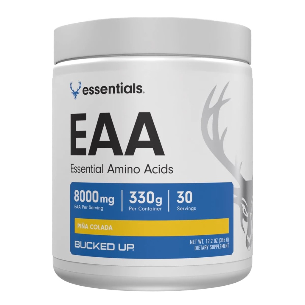 Bucked Up Essential Amino Acids - EAA Powder - Easy Mix, Non Clumping Formula - for Pre/Intra Workout - Pina Colada Flavor - 30 Servings - 11.6 oz