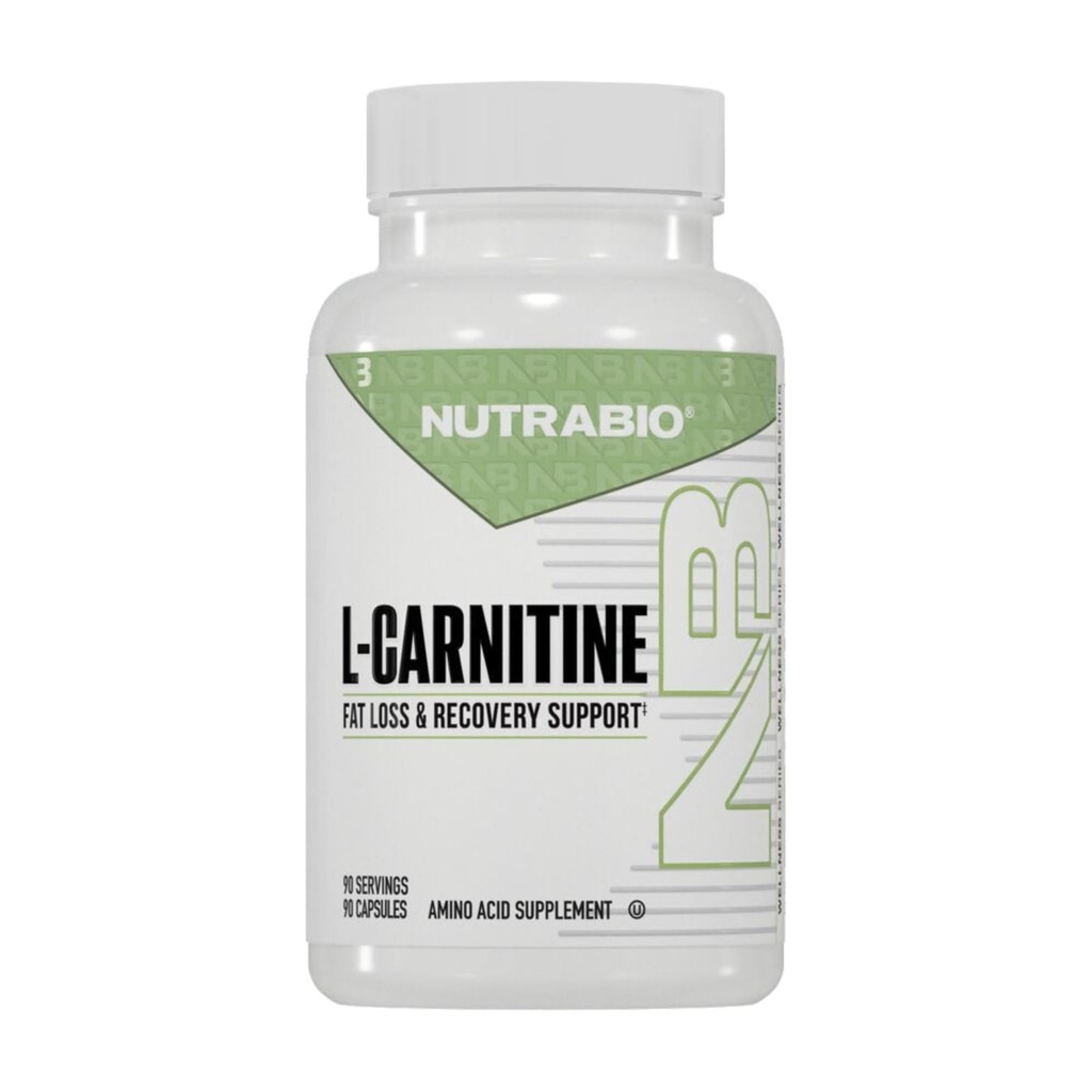 NutraBio L-Carnitine Capsules – Fat Burner for Energy, Endurance & Recovery – Boost Fat Metabolism, Support Weight Loss & Workout Performance – Amino Acid Supplement- 500mg, 90 Capsules