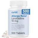 Kurist Loratadin 10mg Bulk - 500 Count - All Day Non Drowsy Allergy Medicine - 24 Stunden Antihistaminikum Tabletten für Runny Nase, juckende Augen, & Niesen - Indoor & Outdoor Allergie Medizin für Erwachsene