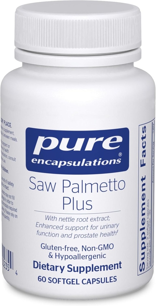 Pure Encapsulations Saw Palmetto Plus | with Nettle Root Extract to Support Urinary Function | 60 Softgel Kapseln