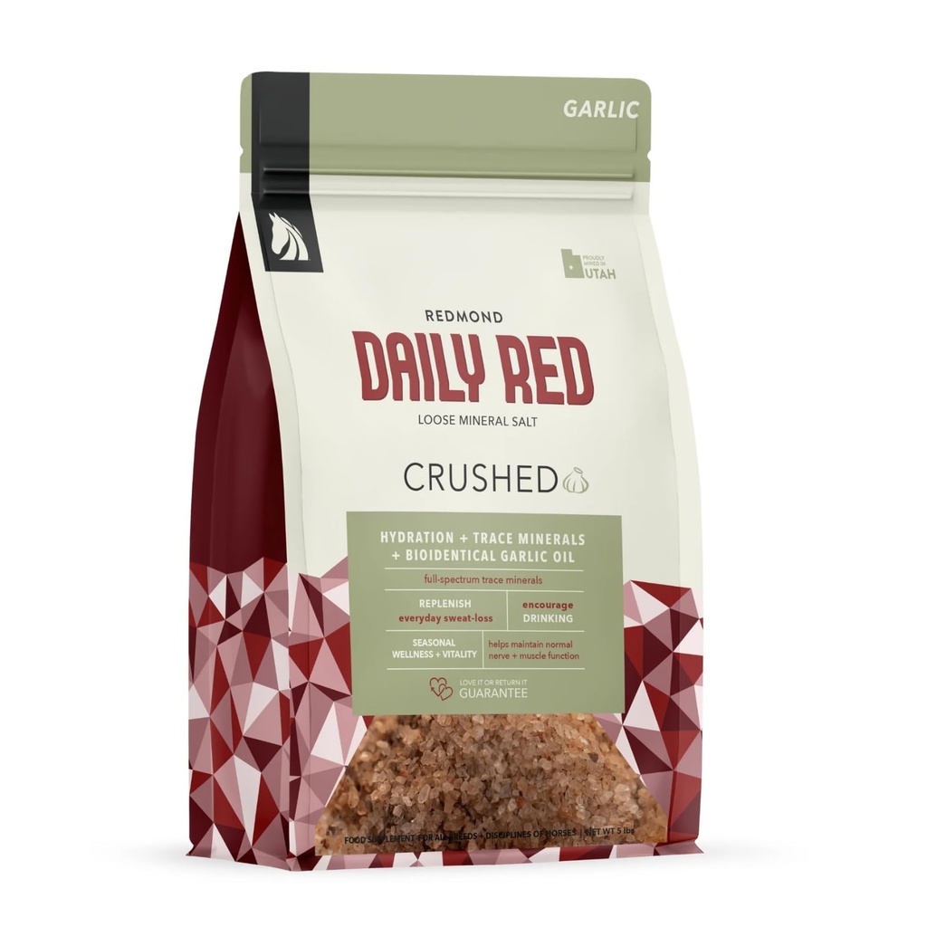 Redmond Daily Red Crushed Knoblauch | Horse Minerals & Vitamins Supplement | Knoblauch für Pferde