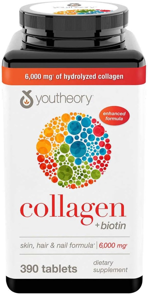 Youtheory Collagen Plus Biotin, 390 Tabletten (5 Pack)