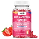 Magnesiumgummis für Kinder - Magnesium Citrat + Vitamin B6 & D3 - Great Tasting Kids Magnesium Calm Gummis für Nerve Knochen und Muskel Gesundheit für Kinder Wellness, Vegan Erdbeeren Flavor 60 Count