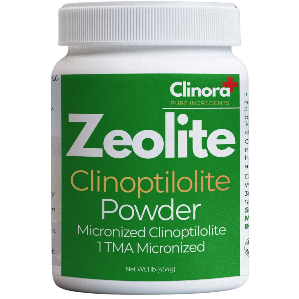 Zeolite Detox Powder | Ultra FINE Less-Than 1 µm | Clinoptilolite 95% | High Purity | for Full Body Cleanse | Gut Health | Energy | Immune & pH Support | Natural Mineral | 1 lb (454g)