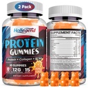 Whey Protein Gummies for Women Men, 12g High Protein Supplements with Collagen & BCAA for Muscle & Energy Recovery, Sugar-Free & Low Calorie Snacks, Orange, 120 Chews