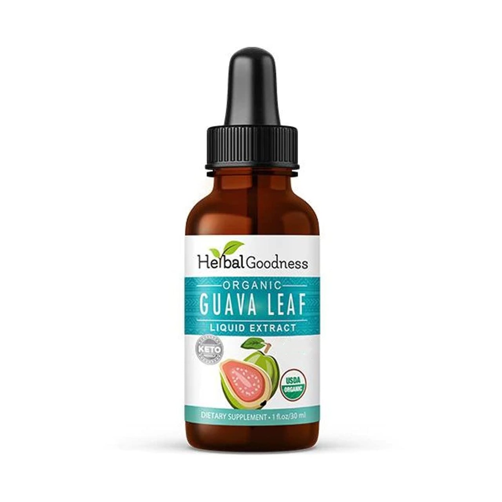 Guava Blatt Extrakt - Bio Guava Blätter - Hojas de Guayaba für Gesundheit & Wellness, Immununterstützung, Haar, Haut und Nägel Ergänzung | Non-GMO |1oz Flasche - Kräuter-Güte