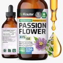 BIO KRAUTER® Passion Flower for Stress Relief - Calm & Mood Support - Pure Vegan Liquid Drops Passion Flower Extract 670 mg/Serving 4 Fl.Oz 56-Day Supply - Alcohol & Sugar Free - Natural Calm Drops