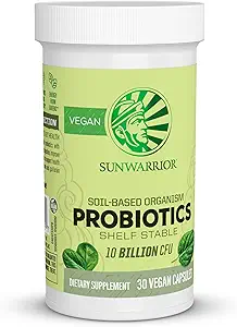 Sunwarrior Probiotics Soil-based Vegan Capsules | 10 billion CFU for Digestion Soy Free Gluten Free Dairy Free | 30 CT