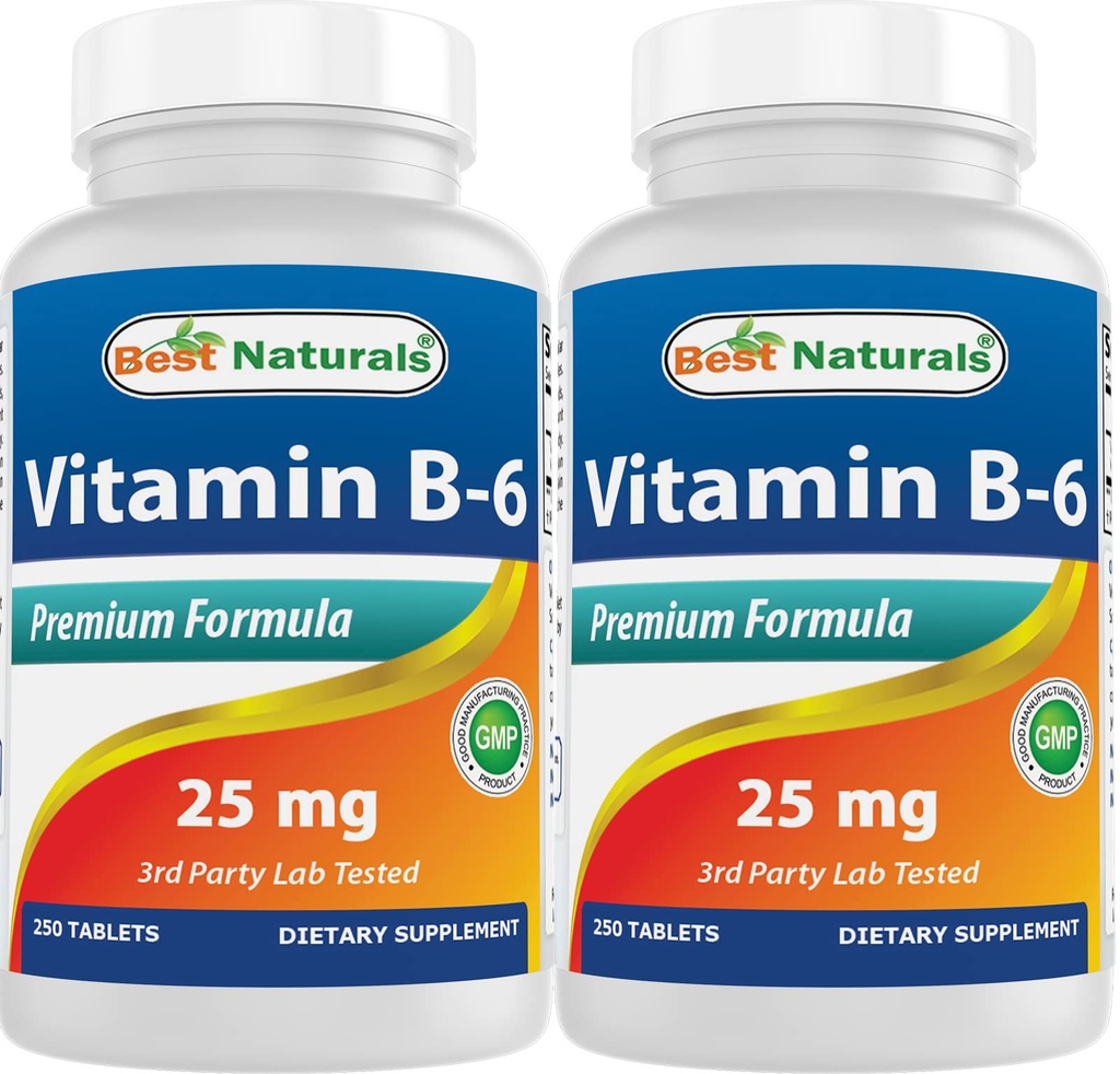 Best Naturals Vitamin B6 25mg 250 Tabletten (250 Zähler (Pack von 2))