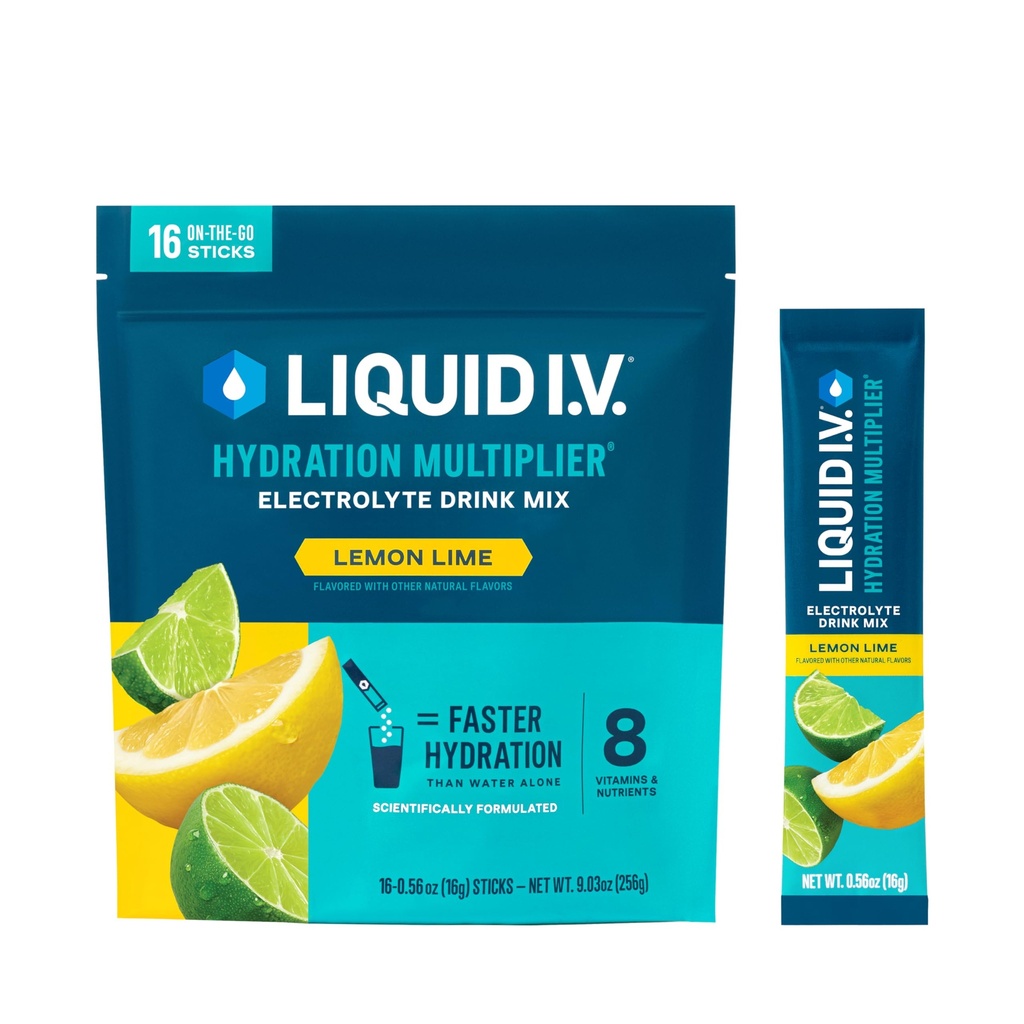 Liquid I.V.® Hydration Multiplier - Lemon Lime | Elektrolytpulver Getränke Mix | 1 Packung (16 Servierungen)