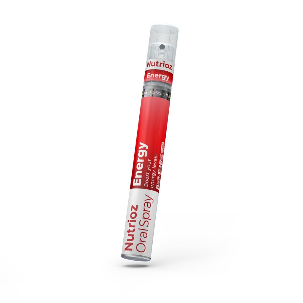 Energy Oral Spray, Vitamin B6: 2 mg (118% DV) and Vitamin B12: 300 mcg (12,500% DV) Supplement with Natural Caffeine and Botanical Blend, Vegan, Gluten Free, Non-GMO, Orange & Vanilla Flavor