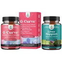 Bundle of G-Curve Butt and Breast Growth Capsules - Horny Goat Weed, Muira Puama & Maca Root and Liver Cleanse Detox & Repair - Milk Thistle Liver Support with Silymarin, Beetroot & Artichoke