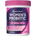Doctor's Recipes Probiotics for Women, 100 Billion CFU 32 Strains, with Prebiotic, Enzymes & Cranberry, Shelf Stable, Delayed Release, 60 Caps