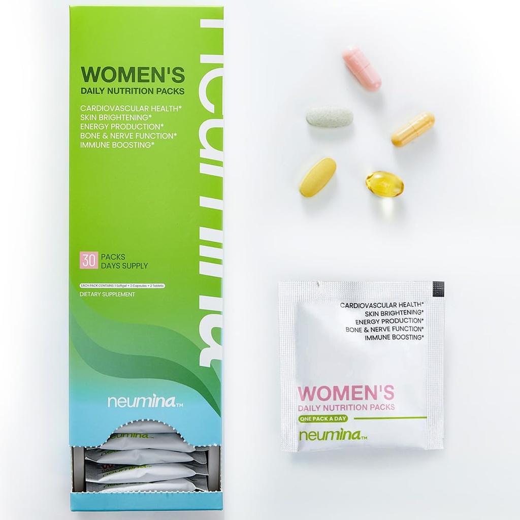 Multivitamin for Women, Women's Multivitamin All-in-One, Vitamin Packs for Hair Skin and Nails, Energy Production, Bone Health, Stress Relief, 30 Portable Individually Packs