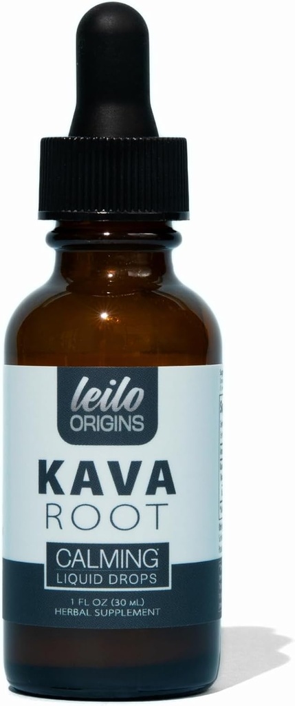 LEILO Kava Root Liquid Extract | Konzentrierte Tropfen zur Unterstützung der Entspannung | 70% Extraktionsstärke - Alkoholfrei | (1 Fl Oz, 30 Portionen)