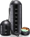 Zannaki Weekly Pill Organizer 7 Tag 2 Mal pro Tag, Portable Metall Reisen Wasserdicht PM Pille Box,Große Pille Fall Container, BPA kostenlose tägliche Medizin Organizer Halter für Vitamin, Fischöl, Supplement