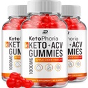 Ketophoria Keto ACV Gummies Supplement – Keto phoria Gummy Apple Cider Vinegar 1000MG, Ketoforia Gummy Reviews, Vitamin B12 (3 Pack – 180 Gummies)
