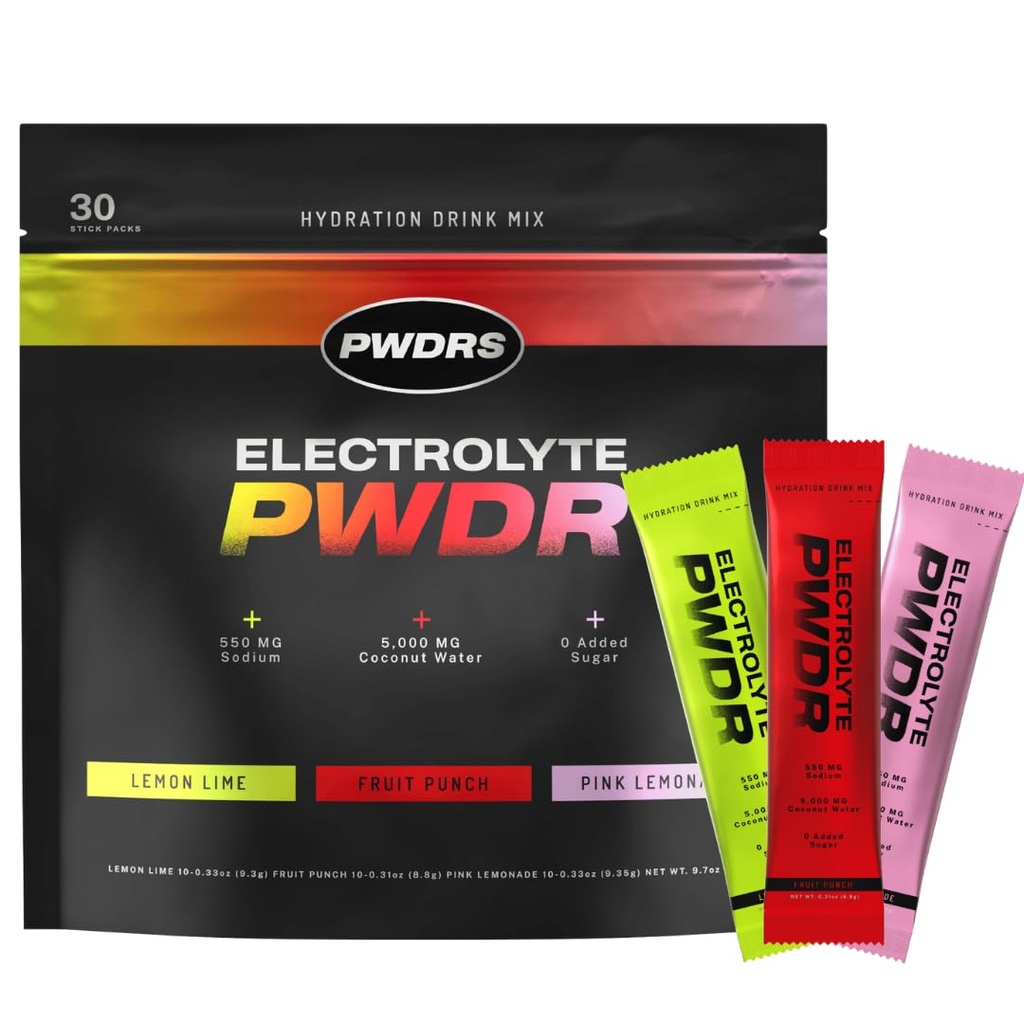 Electrolytes | All Natural Electrolyte Packets | Zero Added Sugar | 5,000mg Coconut Water for Fast Hydration | Non-GMO, No Sucralose | 30ct Variety Pack
