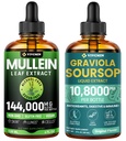 vivcmin Natural Wellness Duo: Graviola Soursop Leaf Liquid Mullein Drops | Herbal Supplement Bundle for Daily Wellness Routine | Non-GMO, Sugar & Gluten Free