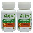Shatavari Forte Capsules 500 mg. 60 Veg. Capsule | Shatavari (Asparagus Racemosus) Extract Capsules for Men and Women | Ayurvedic Herbal Supplement/Remedies | 10:1 Forte (2 Bottles of 60 Capsules)